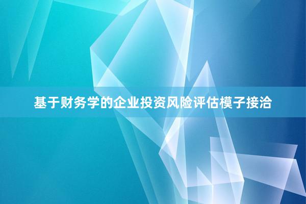 基于财务学的企业投资风险评估模子接洽